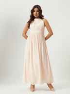 Pink Frosting Halter Maxi Dress