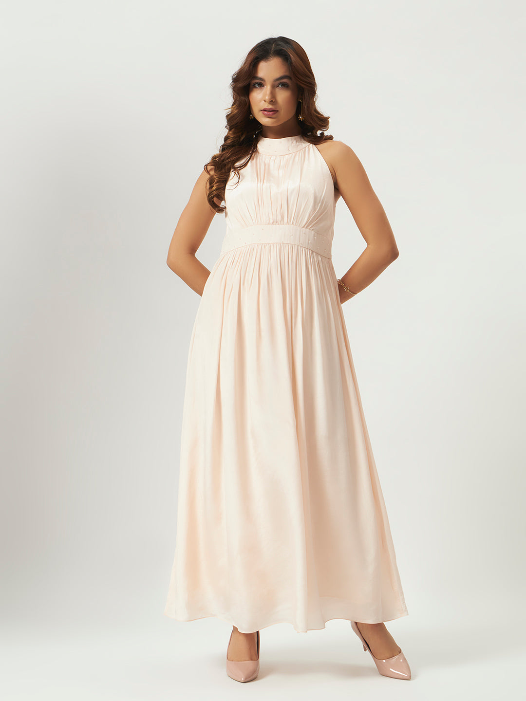 Pink Frosting Halter Maxi Dress