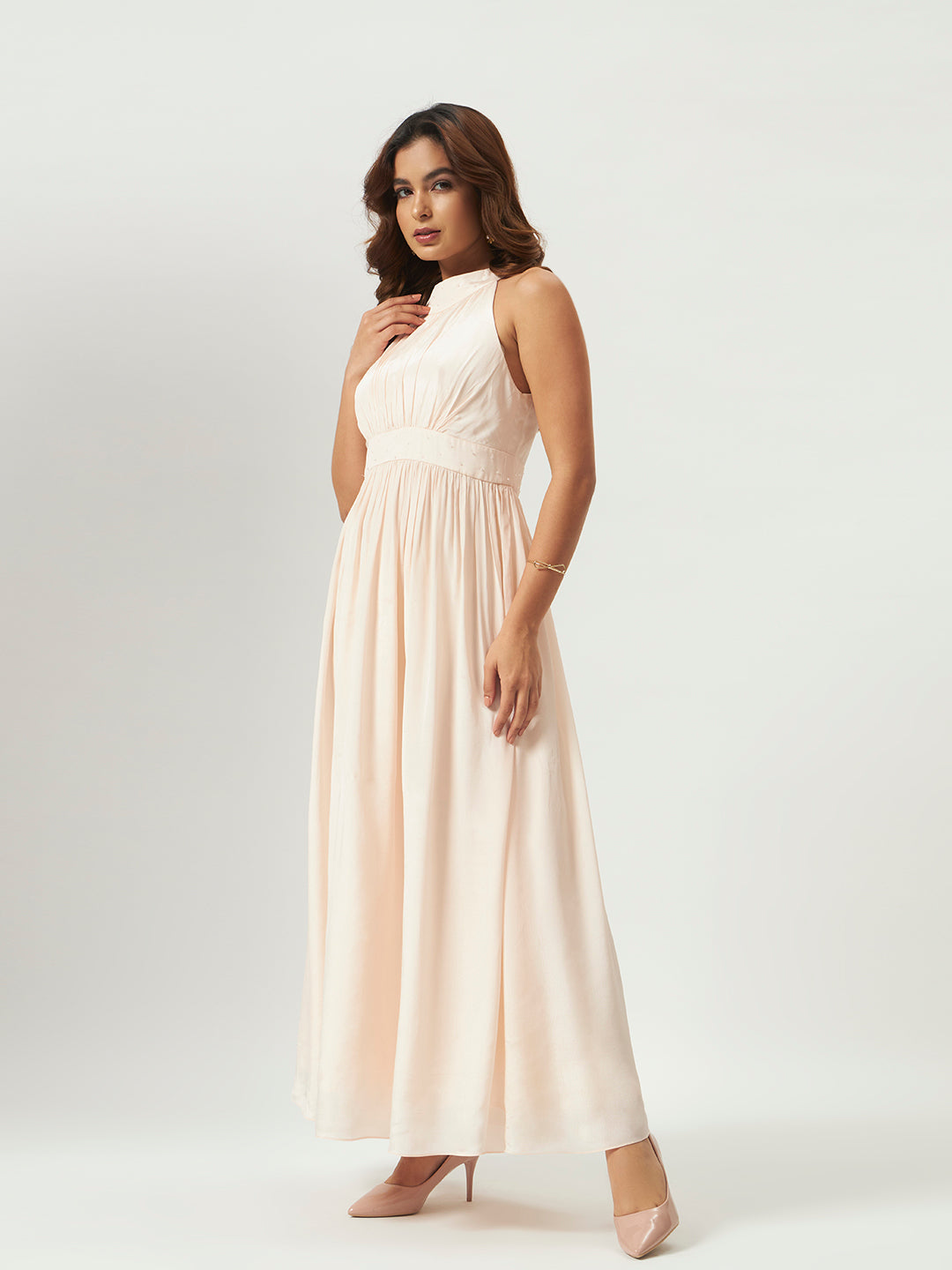 Pink Frosting Halter Maxi Dress