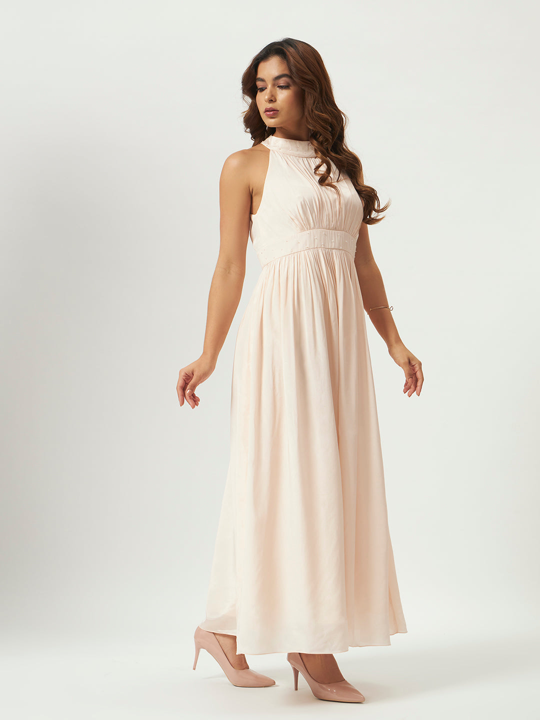 Pink Frosting Halter Maxi Dress