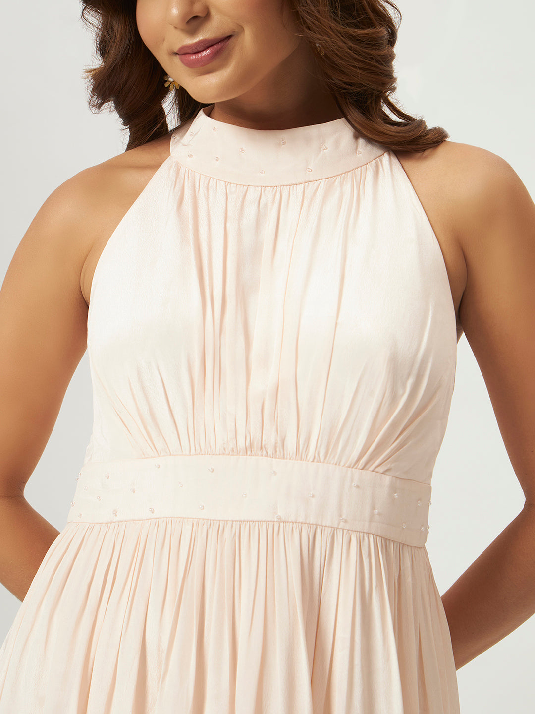 Pink Frosting Halter Maxi Dress
