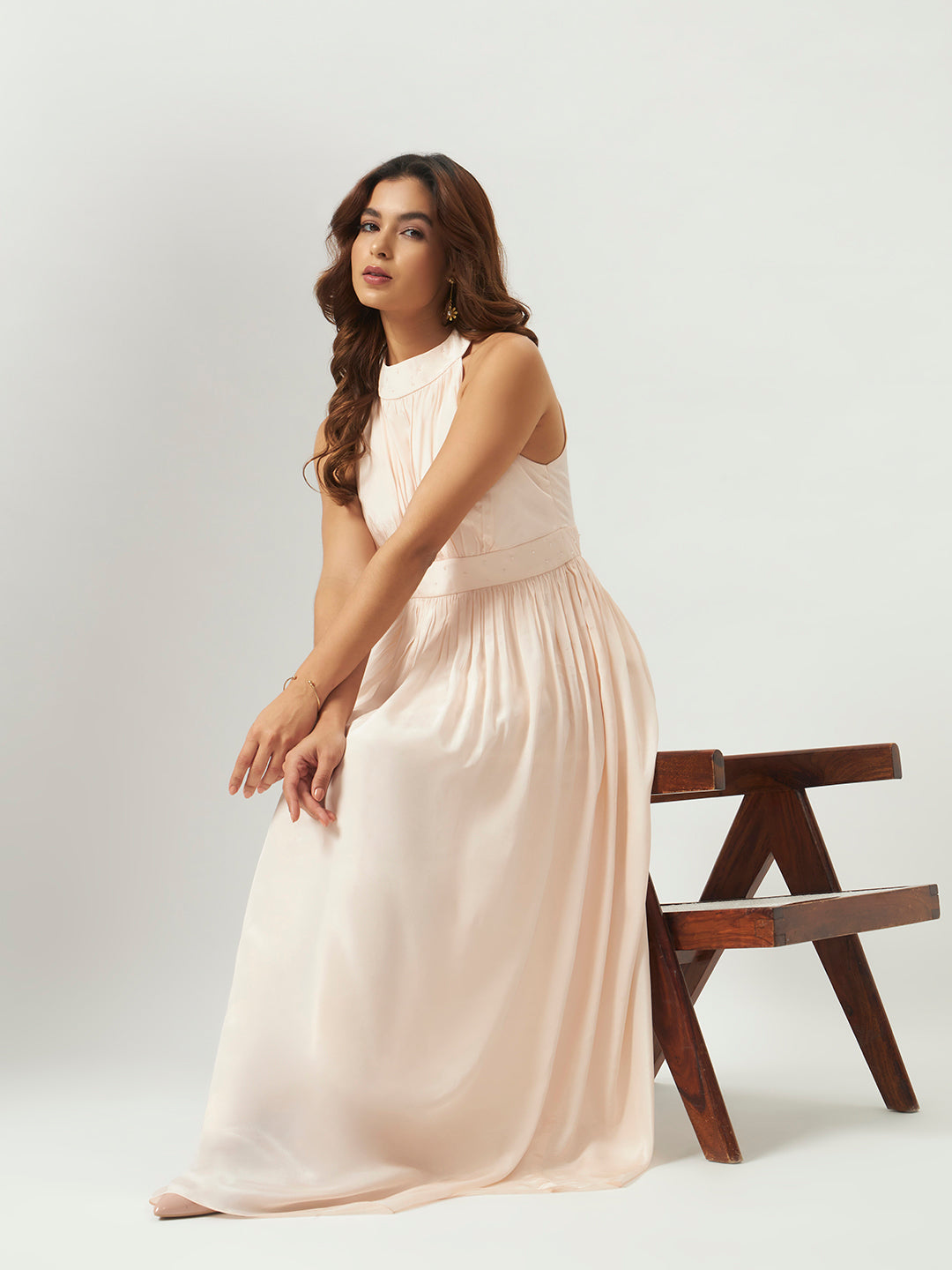 Pink Frosting Halter Maxi Dress
