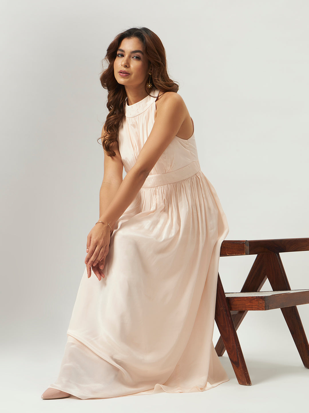 Pink Frosting Halter Maxi Dress