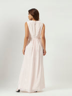 Pink Polka Dot Twist-Front Maxi Dress