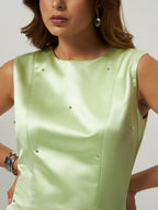 Green Oasis Crystal Sheath Dress