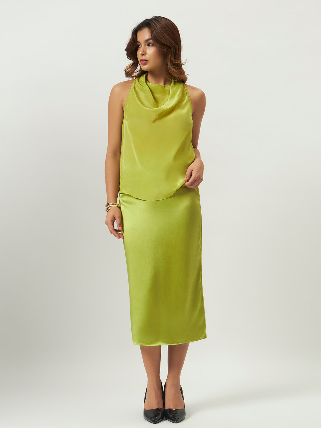 Lime Sorbet Cowl Neck Top