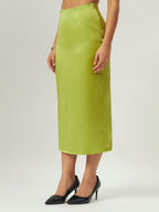 Lime Sorbet Midi Skirt