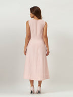 Pink Frosting Linen Midi Dress