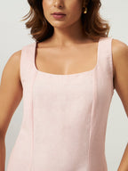 Pink Frosting Linen Midi Dress