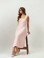Pink Frosting Linen Midi Dress
