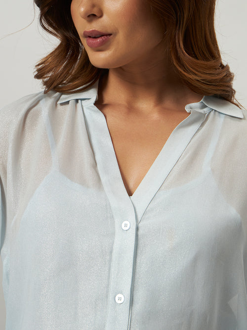 Celeste Shimmer Sheer Shirt