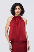 Ruby Glaze Halter Neck Top