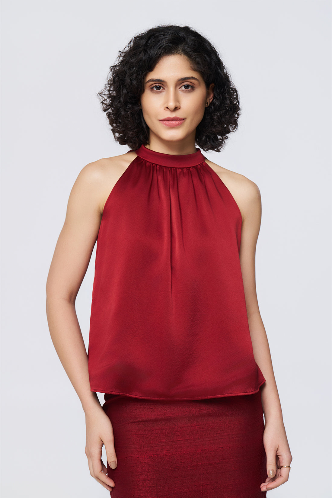 Ruby Glaze Halter Neck Top