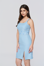 Azure Denim Sheath Dress