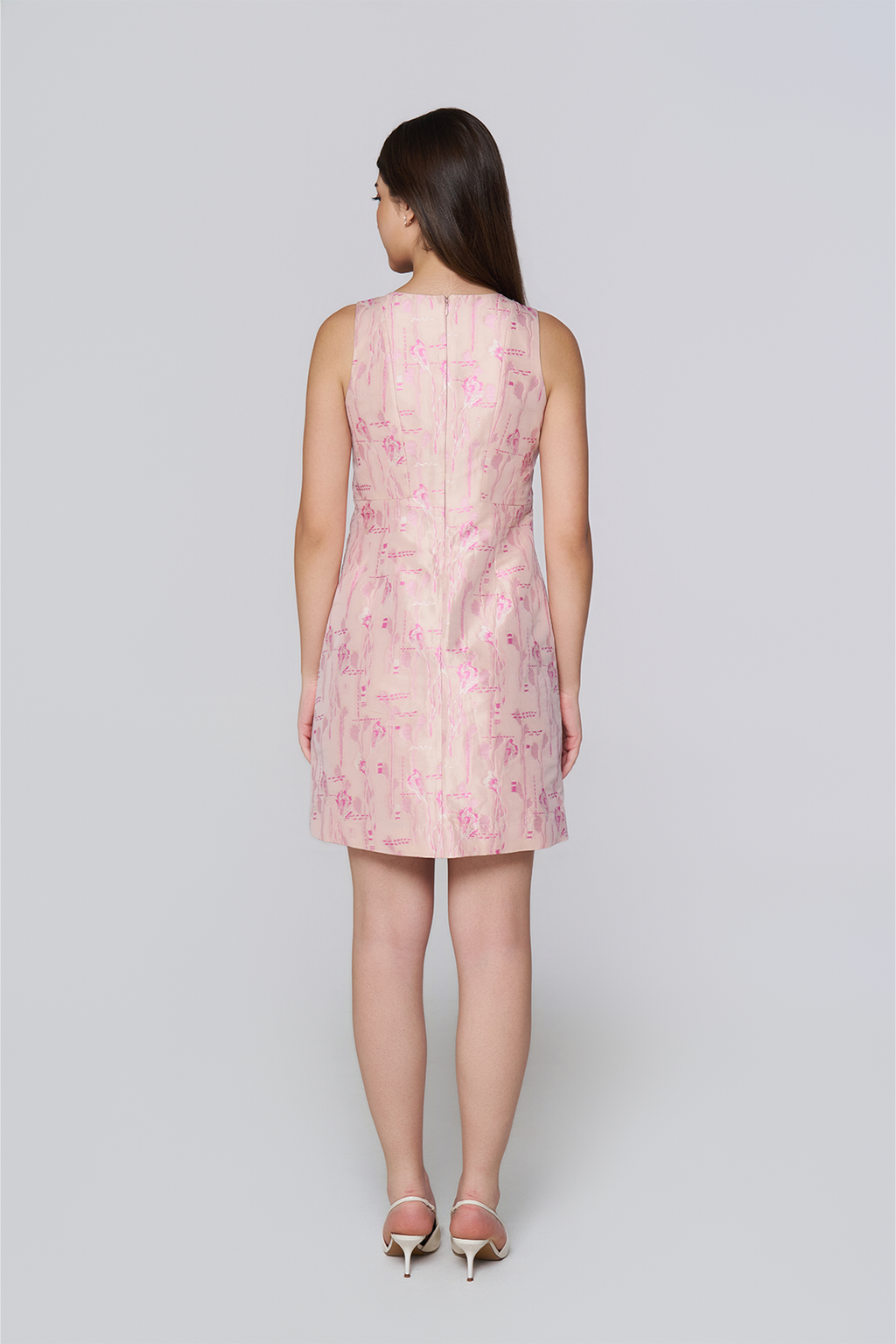 Peony Silk Jacquard Shift Dress