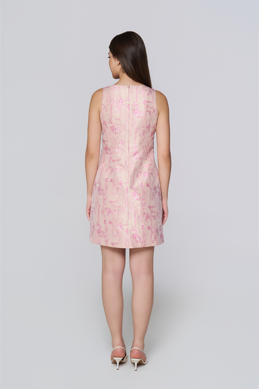 Peony Silk Jacquard Shift Dress