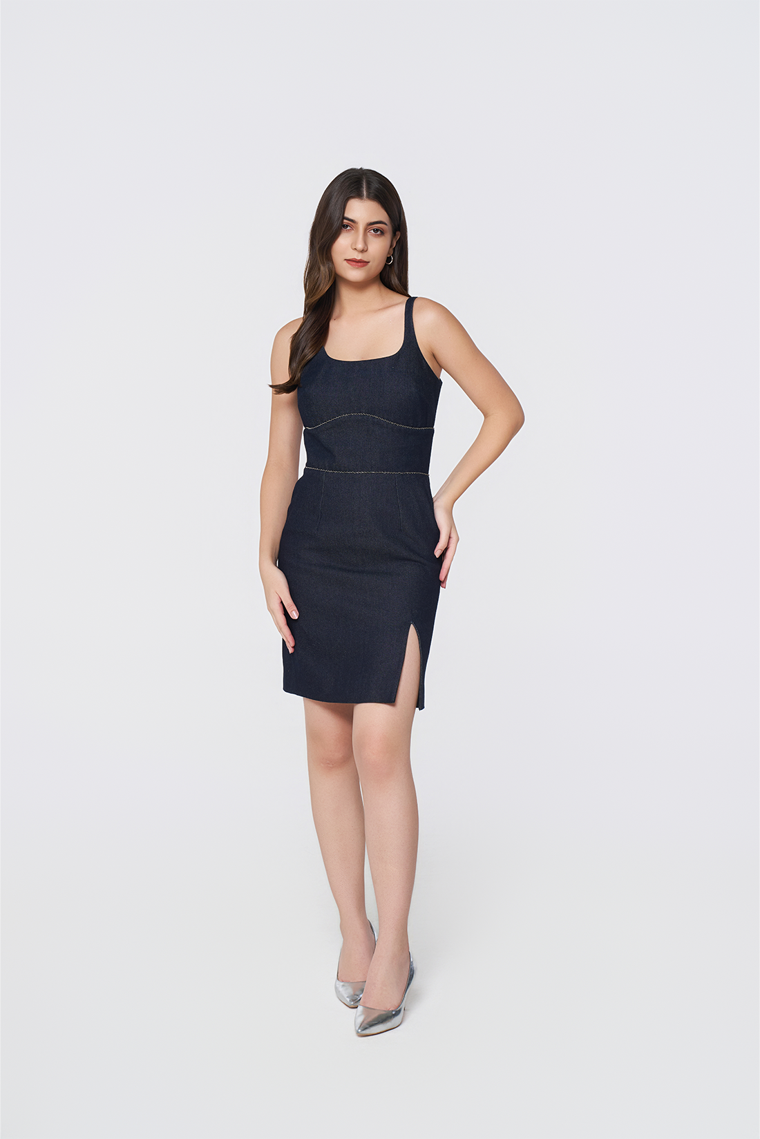Indigo Denim Sheath Dress