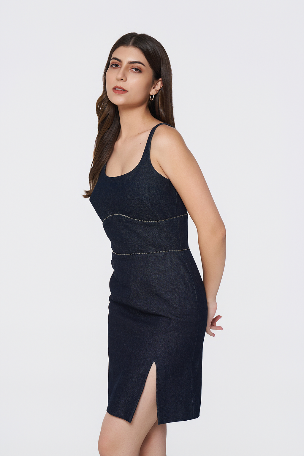 Indigo Denim Sheath Dress
