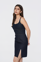 Indigo Denim Sheath Dress