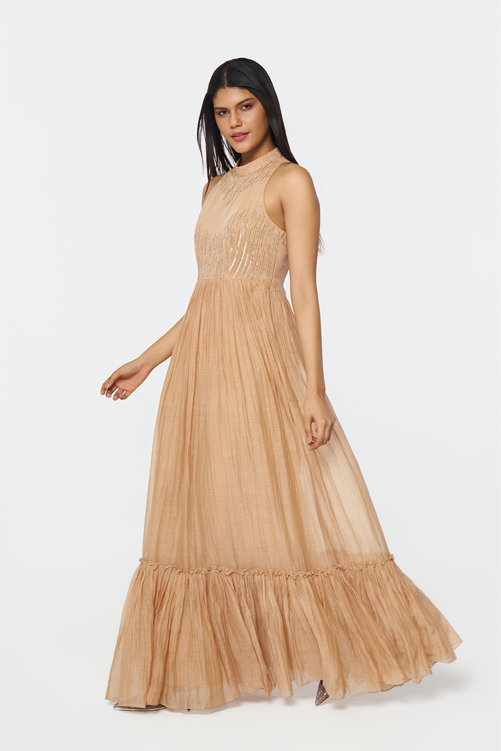 Coral Sands Tiered Maxi Dress