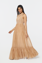 Coral Sands Tiered Maxi Dress