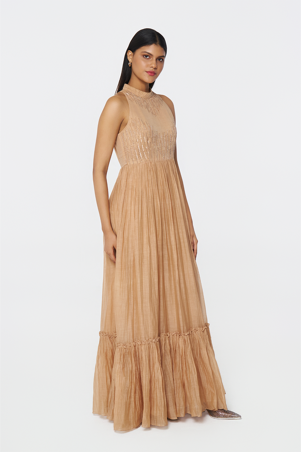 Coral Sands Tiered Maxi Dress