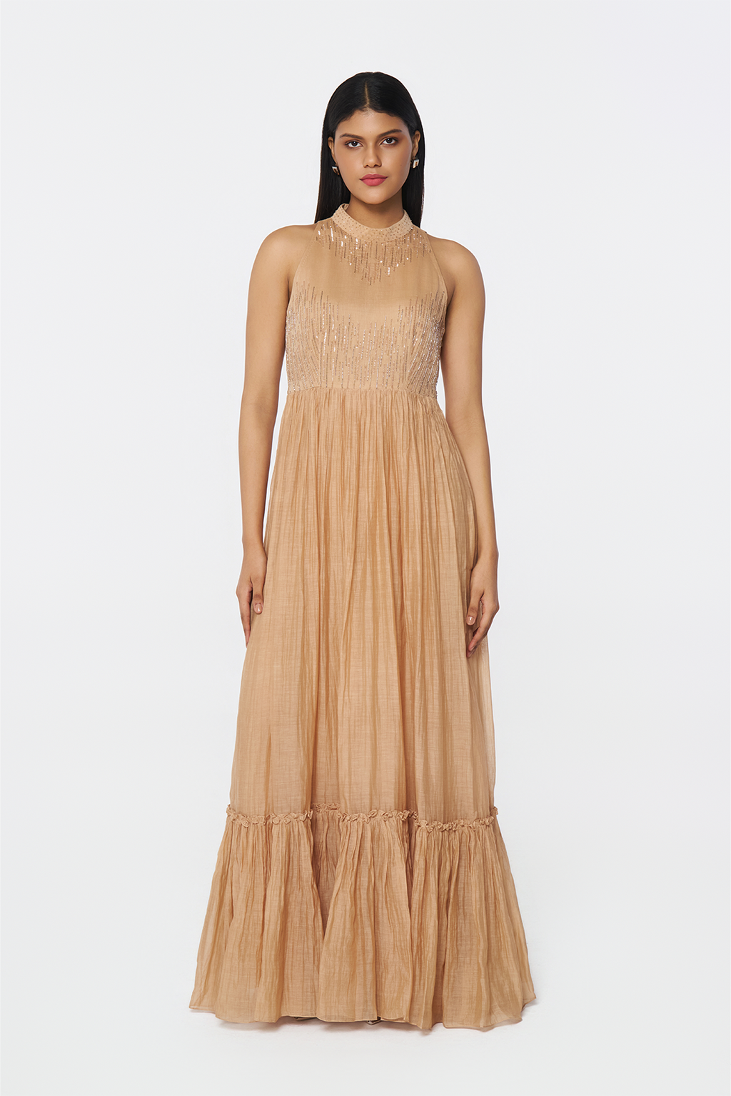 Coral Sands Tiered Maxi Dress