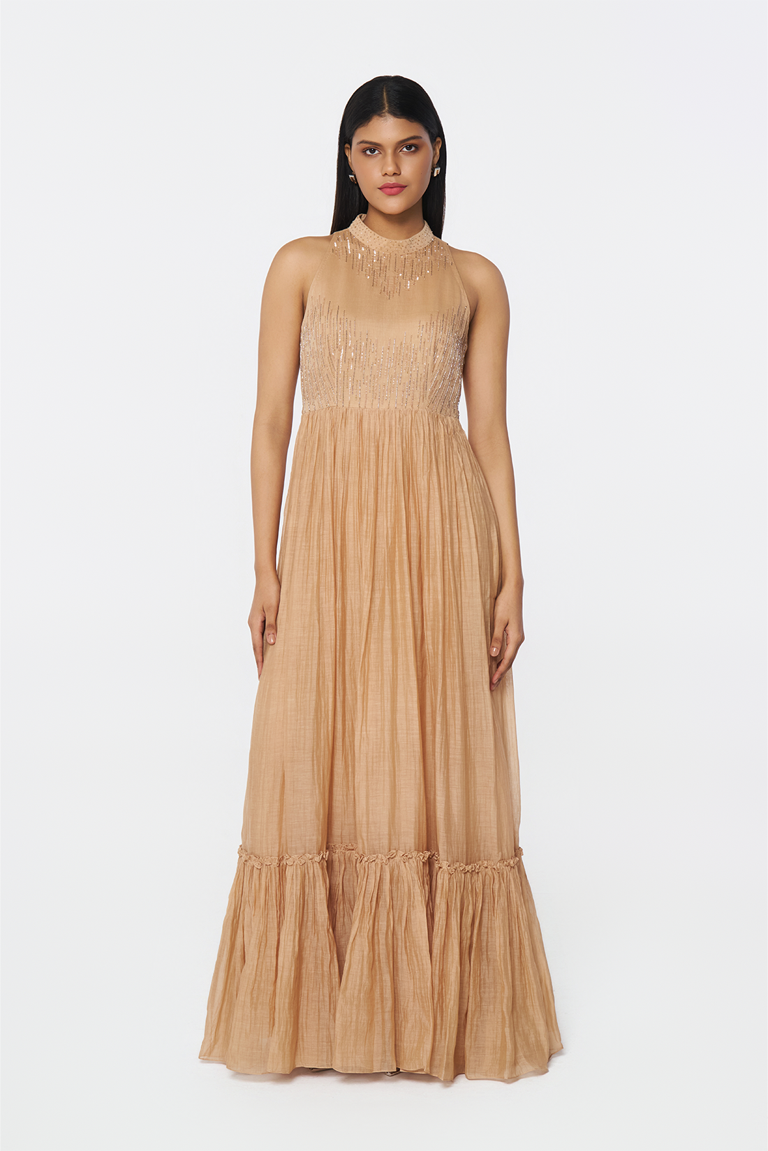 Coral Sands Tiered Maxi Dress