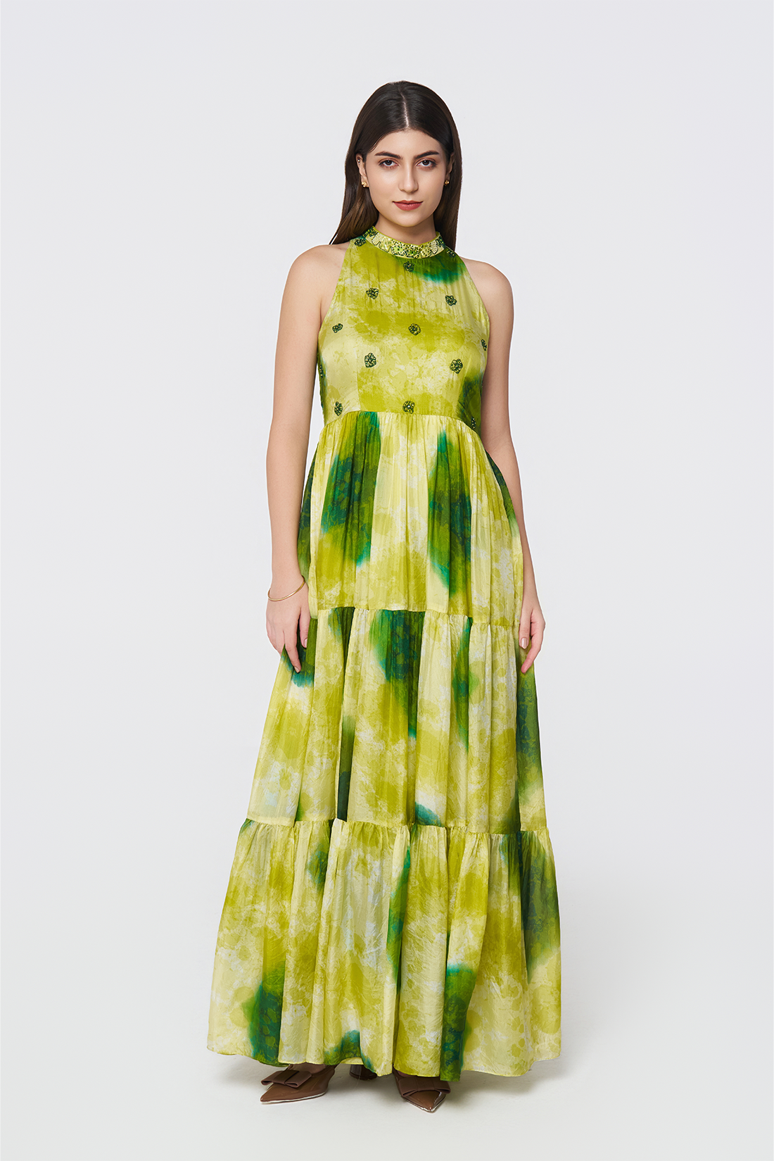 Emerald Lagoon Silk Maxi