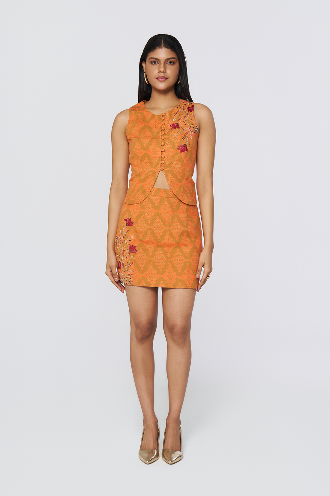 Marigold Jacquard Embroidered Set