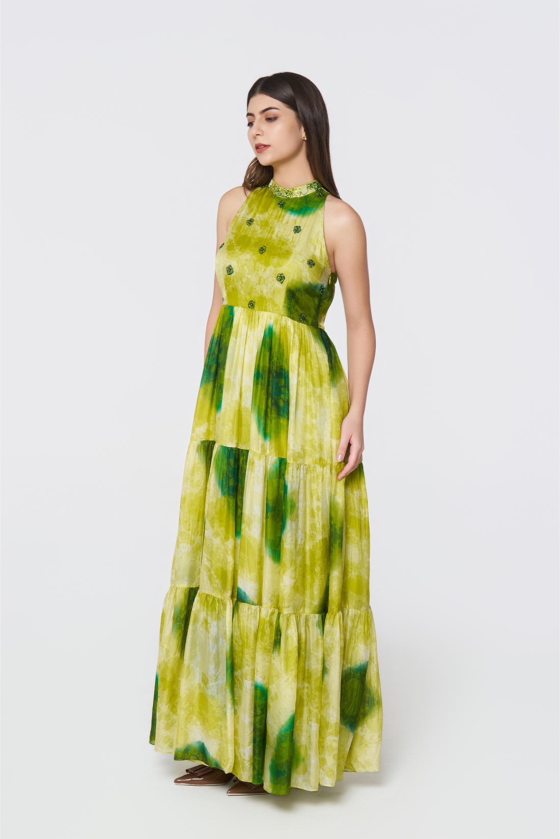 Emerald Lagoon Silk Maxi