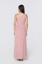 Rose Pink Silk Drape Gown