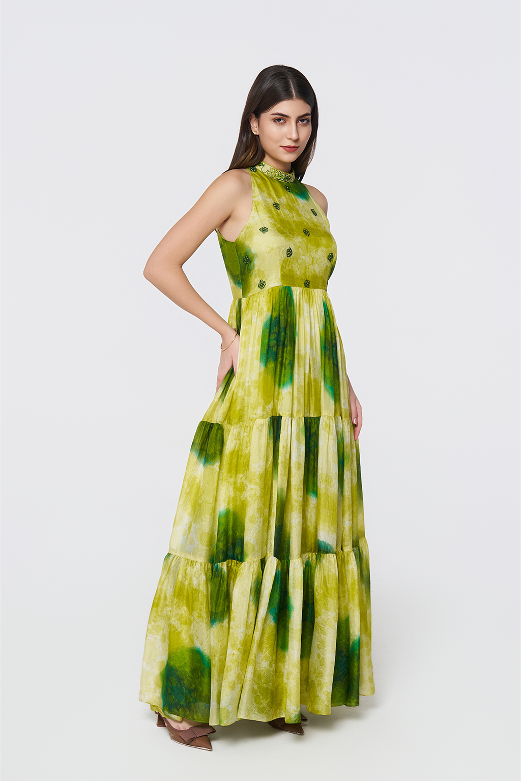 Emerald Lagoon Silk Maxi