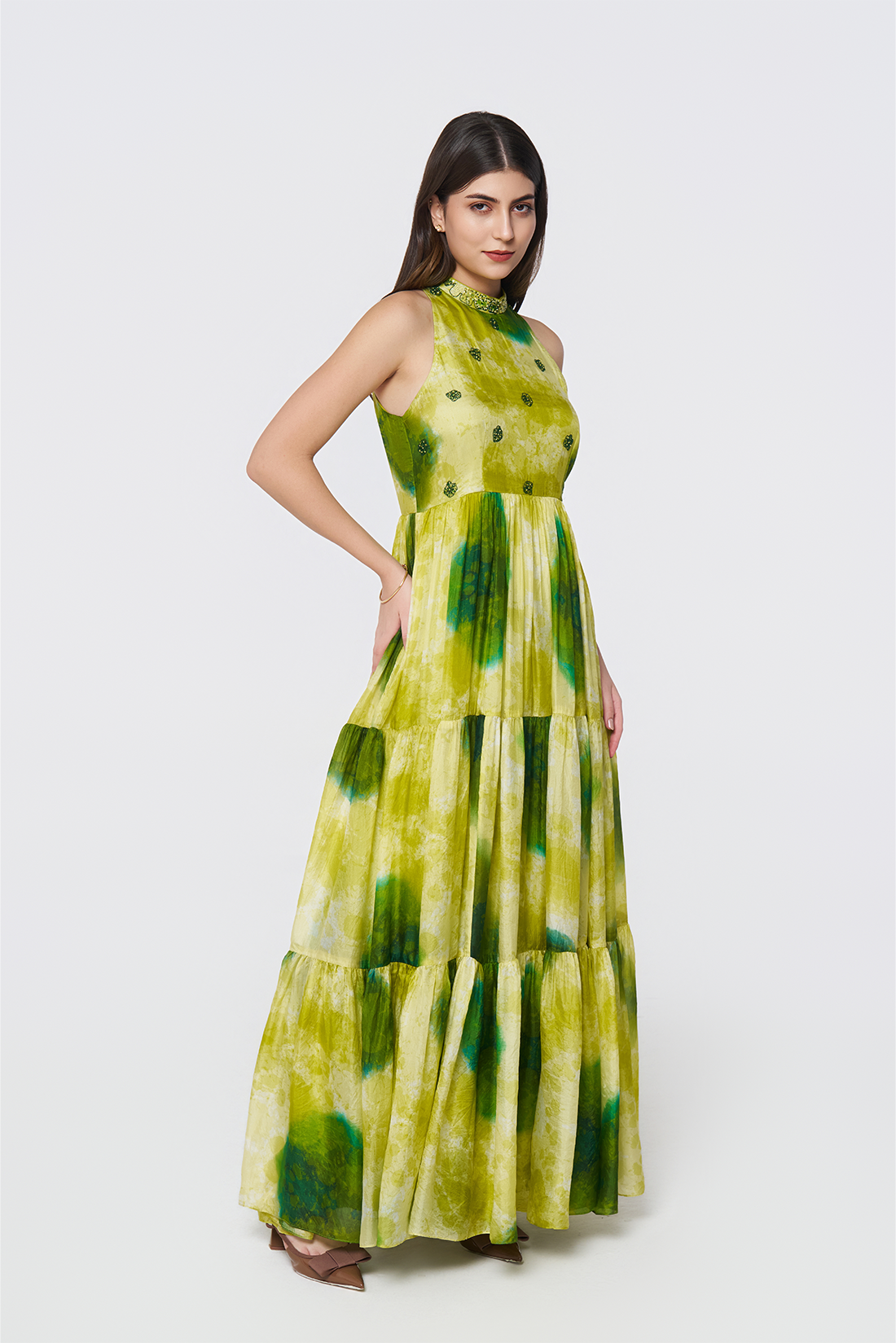 Emerald Lagoon Silk Maxi