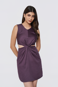 Midnight Plum Cut-Out Dress