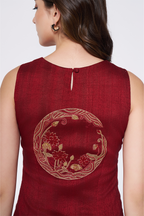 Ruby Glaze Embroidered Shift Dress