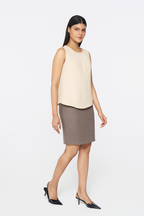 Sand Sleeveless Georgette Blouse