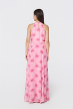 Azure Bloom Crepe Maxi Dress