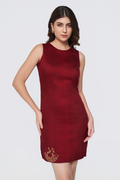 Ruby Glaze Embroidered Shift Dress