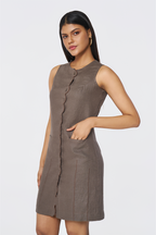 Havana Brown Button-Down Dress