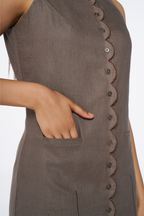 Havana Brown Button-Down Dress