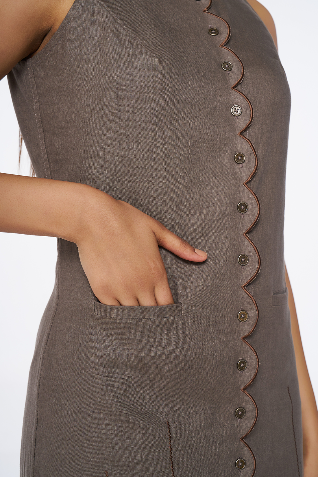 Havana Brown Button-Down Dress