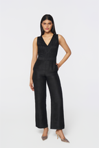 Onyx Radiance Raw Silk Jumpsuit