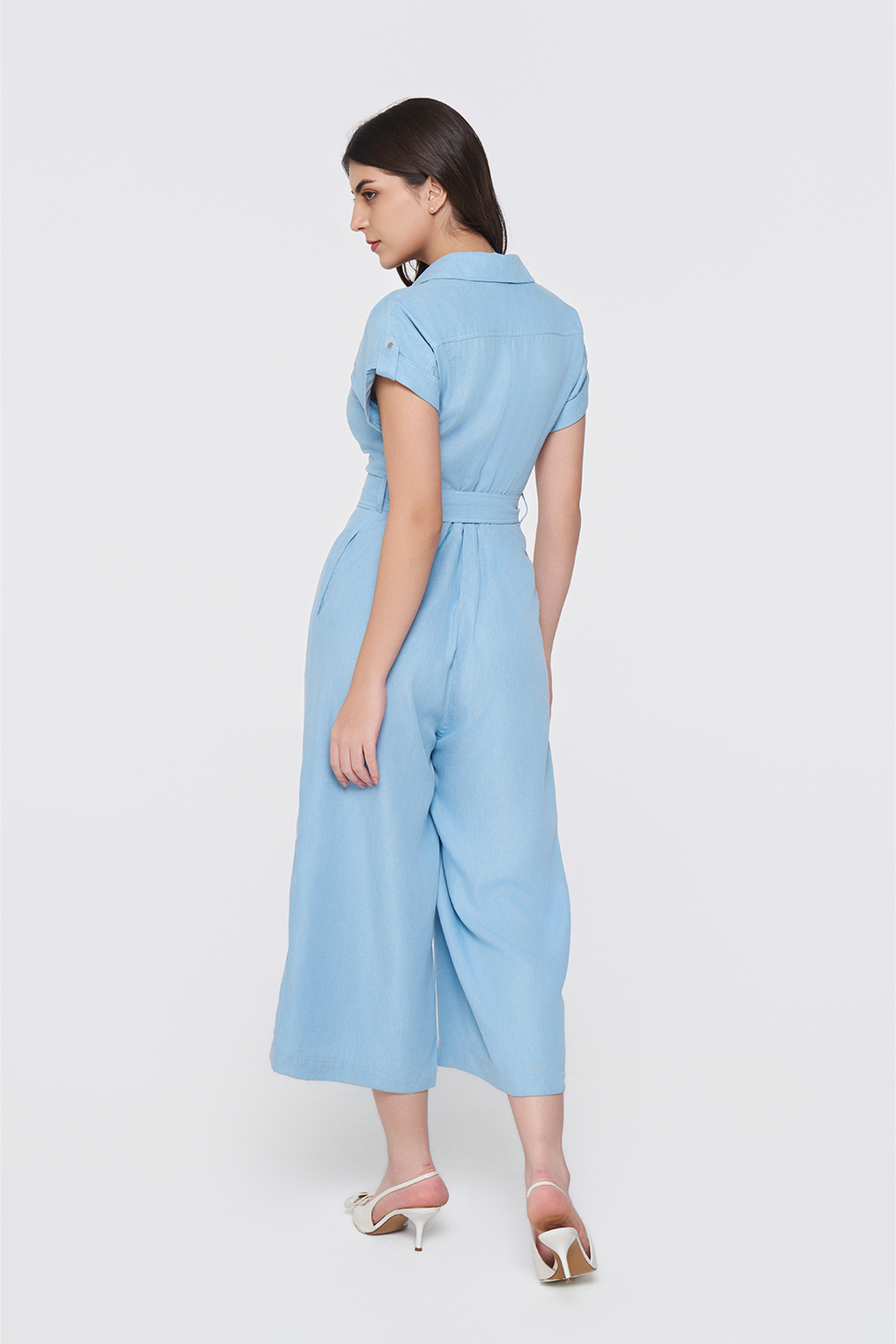 Azure Drift Denim Jumpsuit