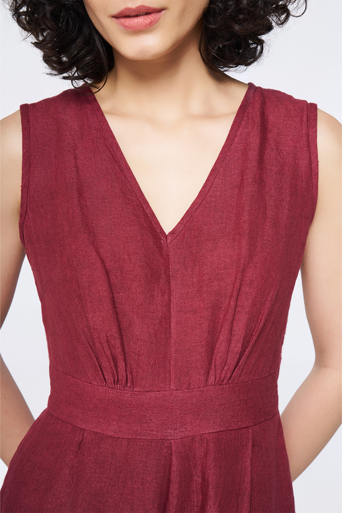 Crimson Clay Linen Jumpsuit