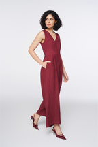 Crimson Clay Linen Jumpsuit