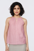 Dusty Rose Silk Halter Neck Top