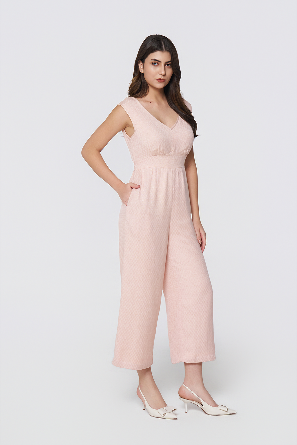 Peach Nectar Dobby Jumpsuit