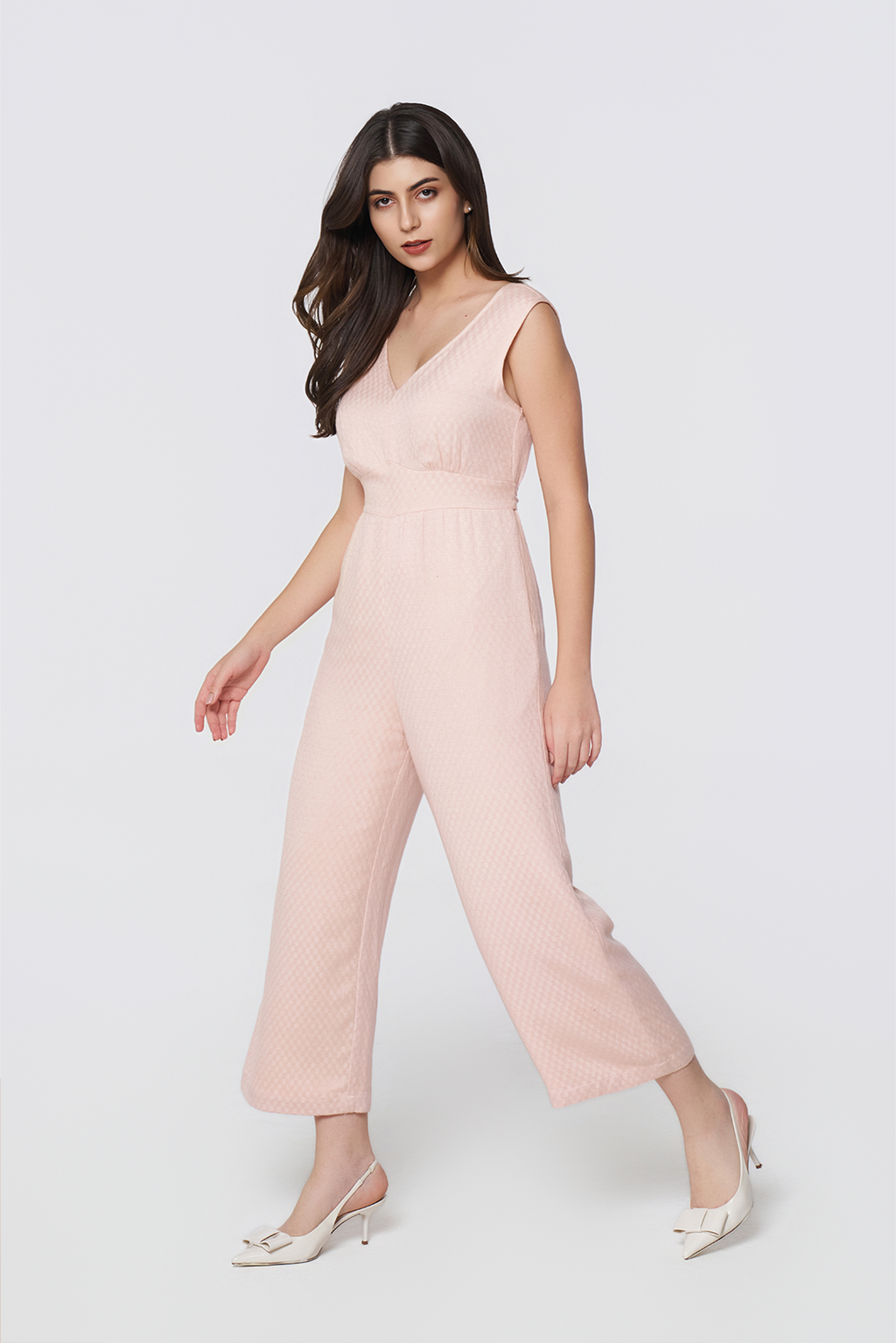 Peach Nectar Dobby Jumpsuit
