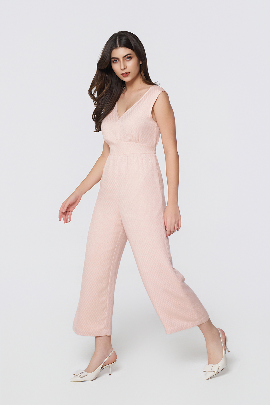 Peach Nectar Dobby Jumpsuit